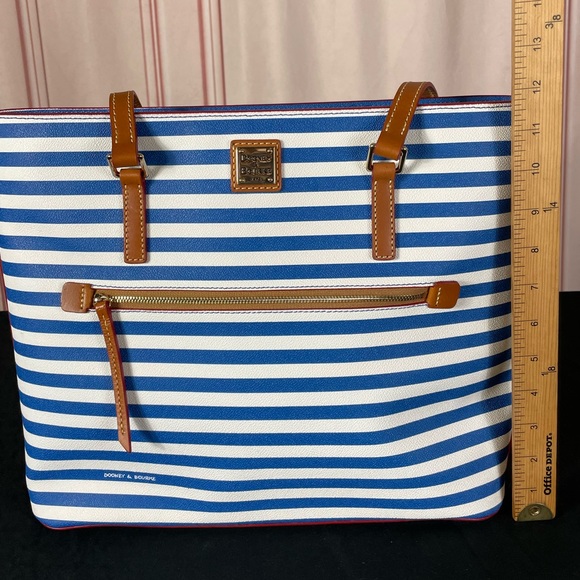 Dooney & Bourke Blue & White Stripe Tote NWT 2023 NEW with certificate - Picture 15 of 16